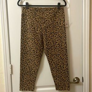 J. Crew Factory NWT leopard print cropped leggings size L